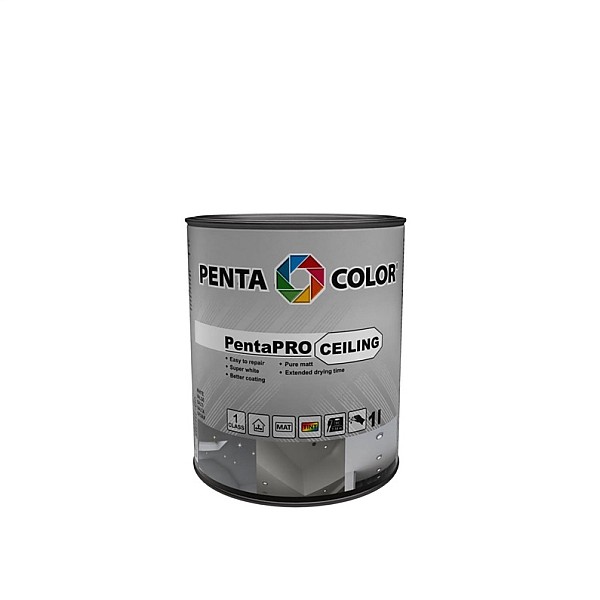 Krāsa Pentacolor PentaPro Ceiling 3. balta. 1 l