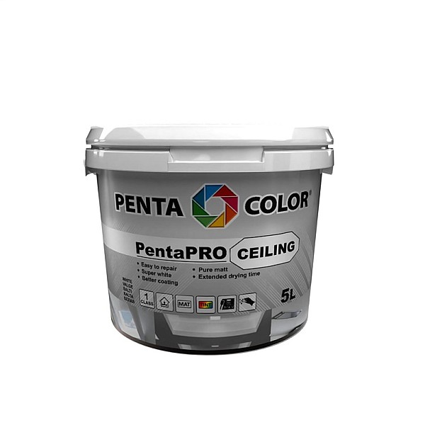 Krāsa Pentacolor PentaPro Ceiling 3. balta. 5 l