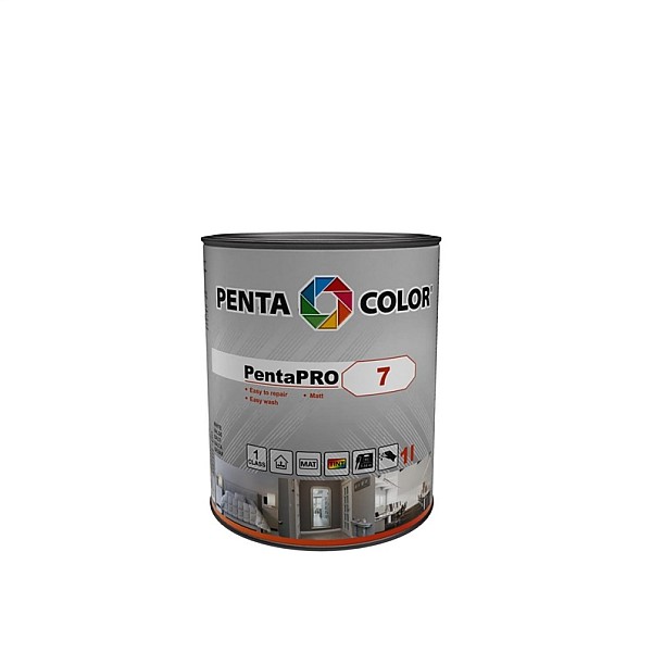 Krāsa Pentacolor PentaPro Wall 7. balta. 1 l