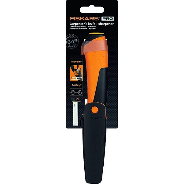 Fiskars Carpenter`s Knife with Sharpener