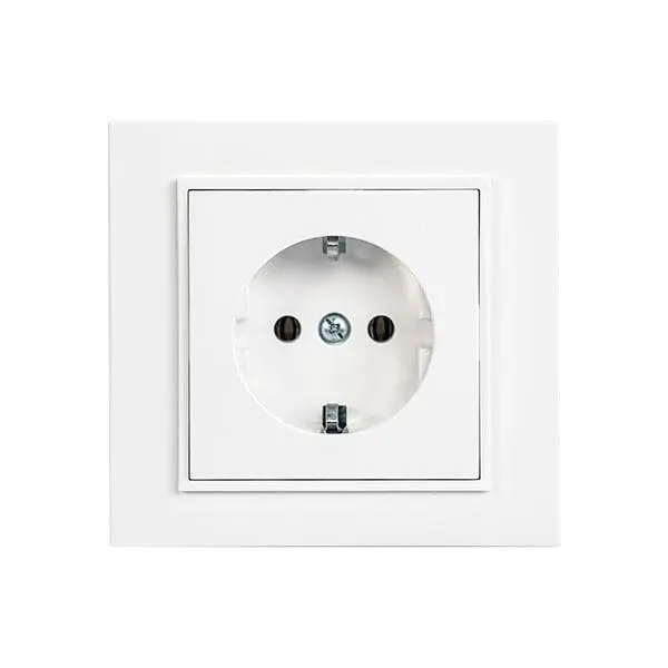 Kištukinis lizdas VILMA QR1000. su įžeminimu. baltos spalvos Kištukinis lizdas VILMA QR1000. su įžeminimu. baltos spalvos