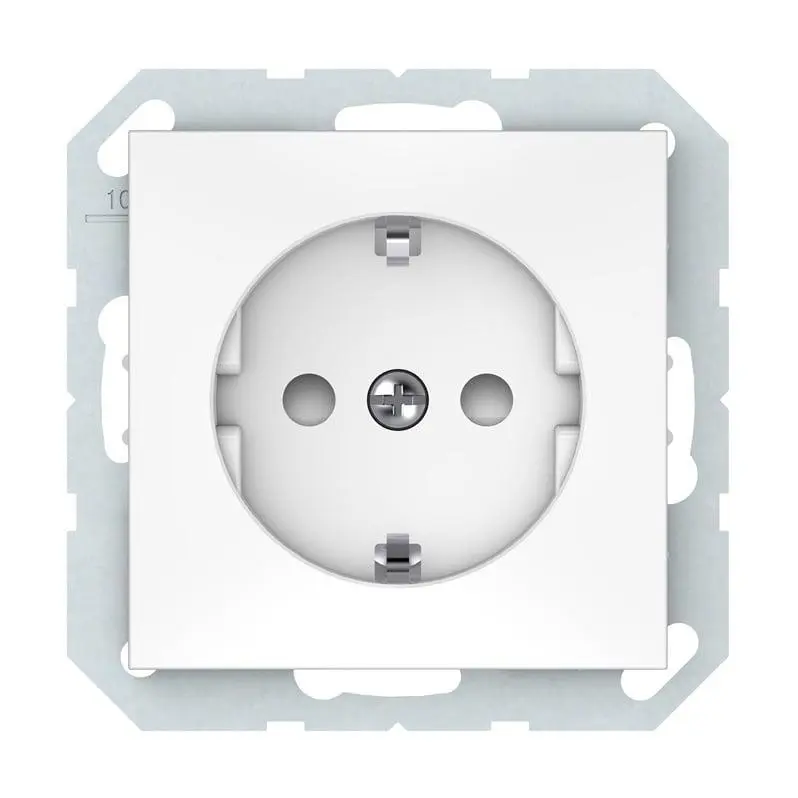 Kištukinis lizdas VILMA QR1000. su įžeminimu. baltos spalvos Kištukinis lizdas VILMA QR1000. su įžeminimu. baltos spalvos