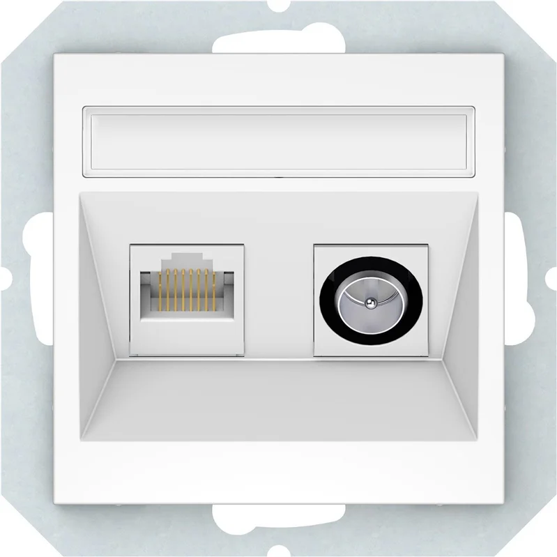 Antenos ir kompiuterio lizdas VILMA QR1000. baltos spalvos Antenos ir kompiuterio lizdas VILMA QR1000. baltos spalvos