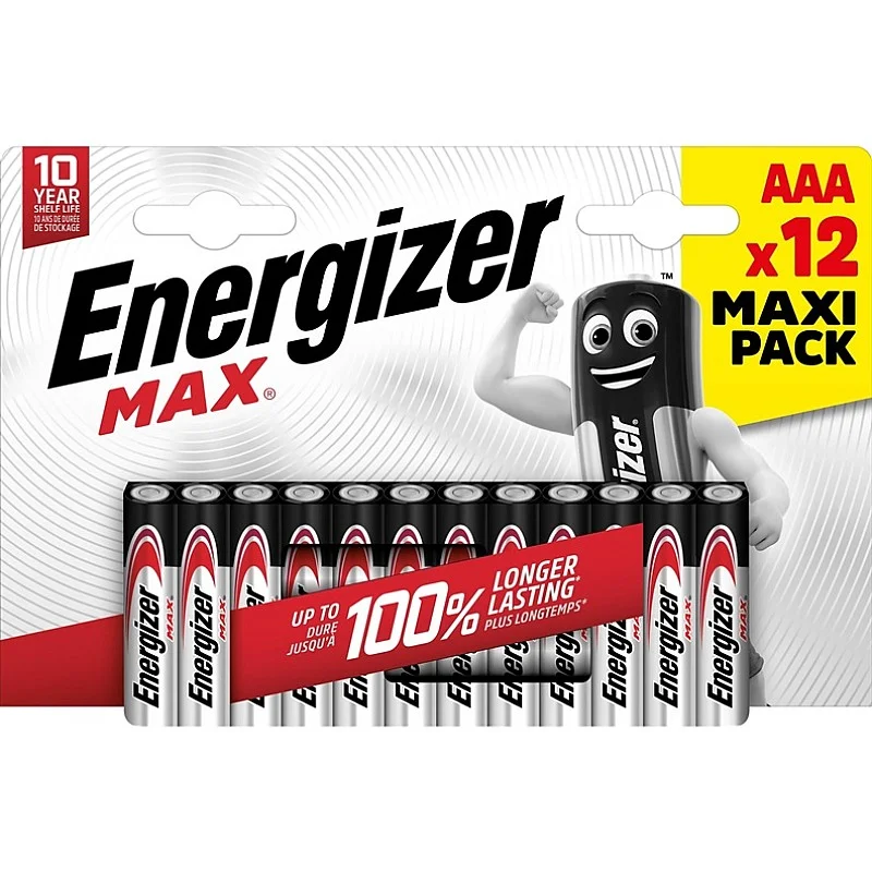 ENERGIZER MAX AAA B12 1.5V ALK.BATTERIES ENERGIZER MAX AAA B12 1.5V ALK.BATTERIES