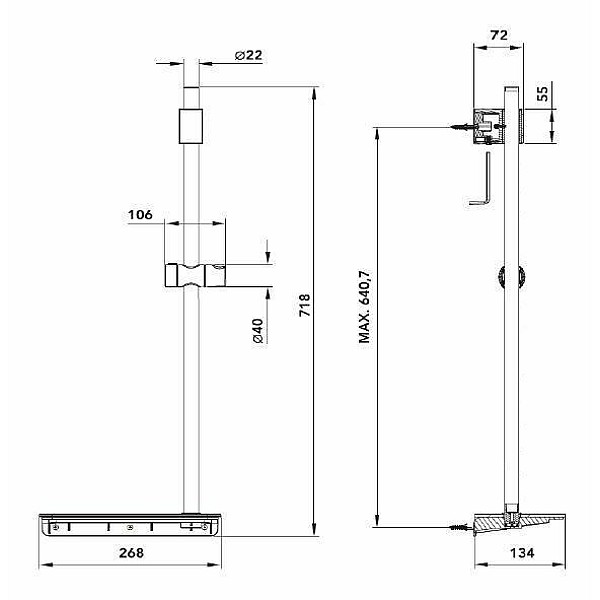 SHOWER RAIL INFINITY GLASS