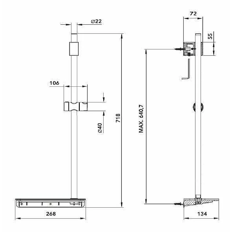 Statīvs dušas Disflex INFINITY GLASS