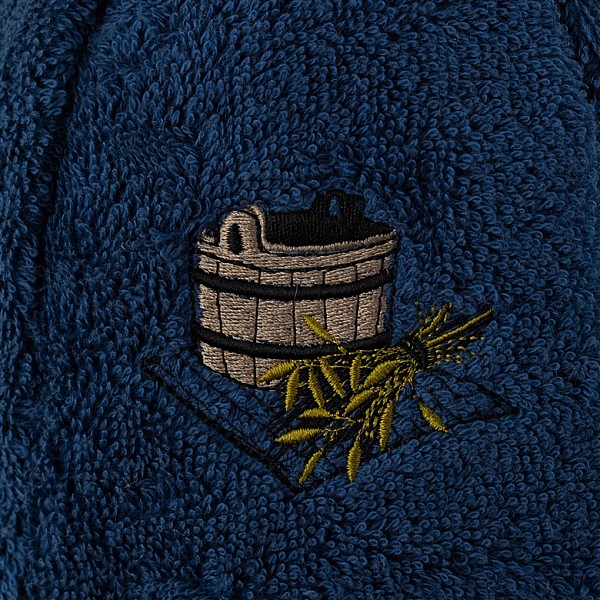 SAUNA HAT WITH BUCKET PIC BLUE COTTON