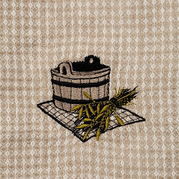 EMBROIDERED SAUNA APRON 75X145 WAFFLED