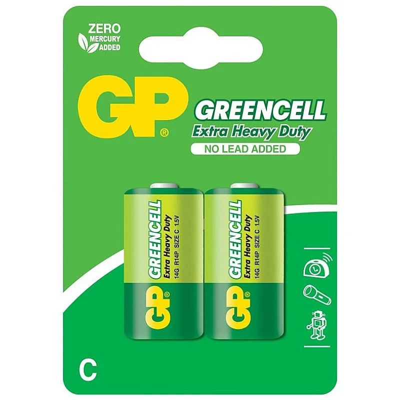 Elementai GP Greencell C/R14. 2 vnt.