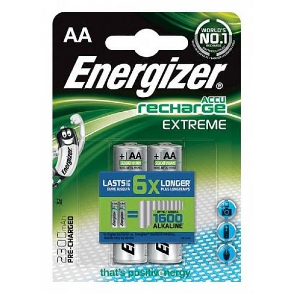 Įkraunami elementai ENERGIZER AA. 2300 mAh. 2 vnt.