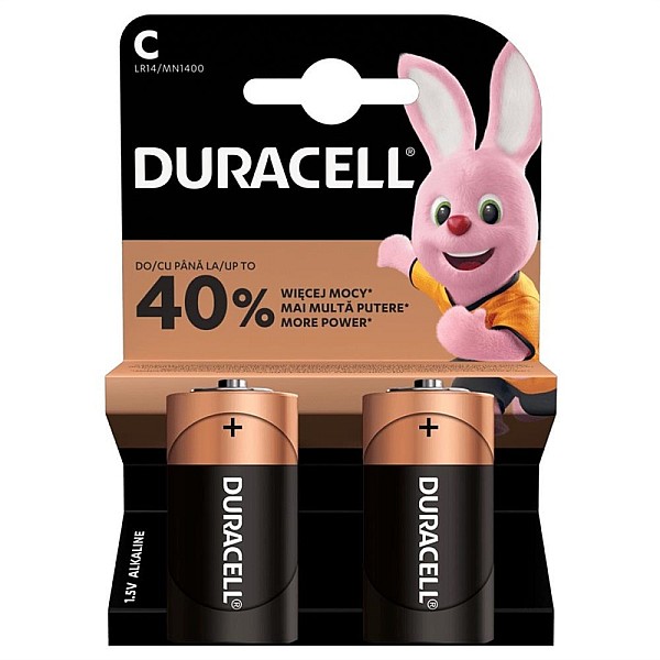 Baterijas Duracell. LR14. 2 gab.