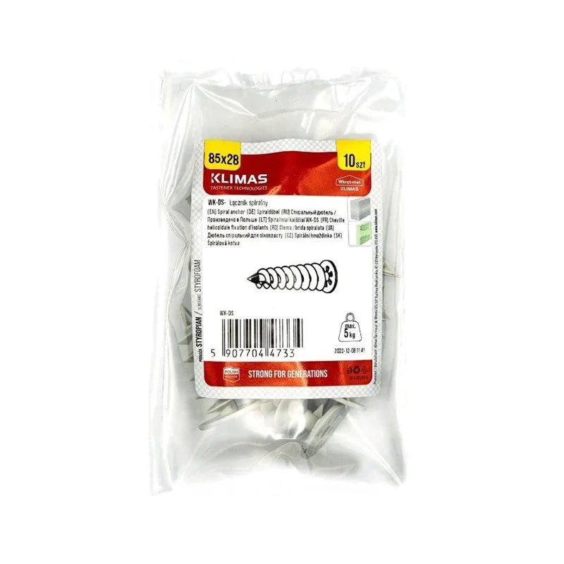 Dībelis Wkret-Met WK-DS085. 85 mm x 28 mm. 10 gab. Dībelis Wkret-Met WK-DS085. 85 mm x 28 mm. 10 gab.