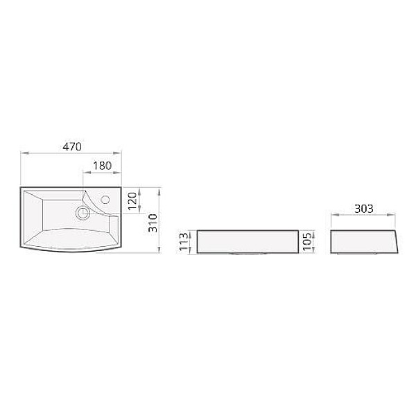 MINI STEP washbasin cast stone white