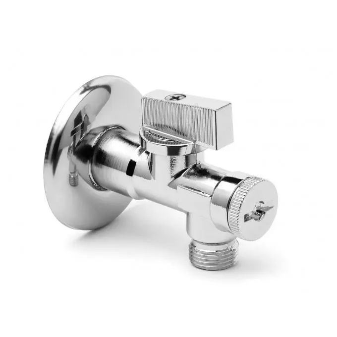 Kampinis ventilis 02402MAC 1/2"x3/8" išor. sriegis su filtru