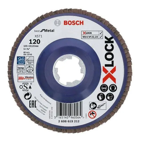 DISKS ZIEDLAPIŅU 125MM 120 BOSCH X-LOCK