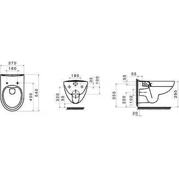 UNITAZE VICTORIA RIMLESS+LĒNDARBĪGS VĀKS