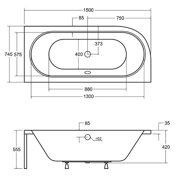 BATHTUBE AVITA 150 R