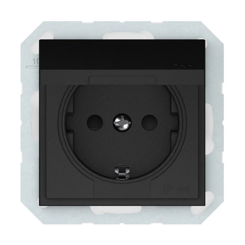 Kištukinis lizdas VILMA QR1000. matinės juodos spalvos. IP44 Kištukinis lizdas VILMA QR1000. matinės juodos spalvos. IP44