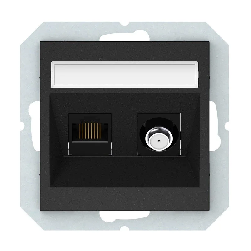 SAT ir kompiuterio lizdas VILMA QR1000. mat. juodos spalvos SAT ir kompiuterio lizdas VILMA QR1000. mat. juodos spalvos