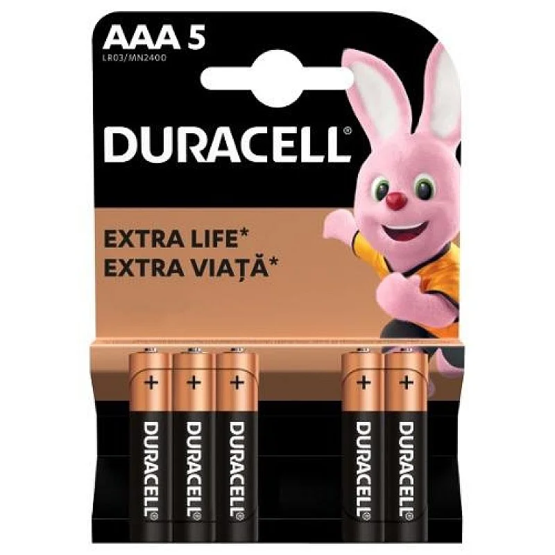 Elementai DURACELL. AAA/LR03. 1.5V. 5vnt. Elementai DURACELL. AAA/LR03. 1.5V. 5vnt.
