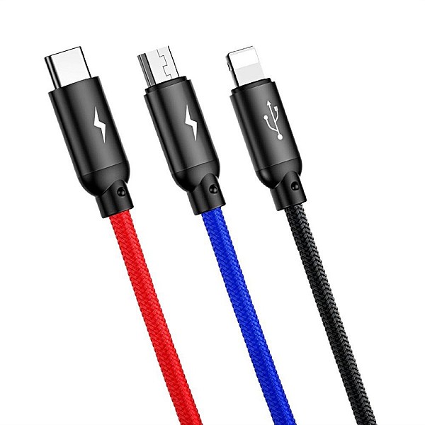 Adapteris BASEUS USB Type A M. USB TypyC. Micro. Lightning