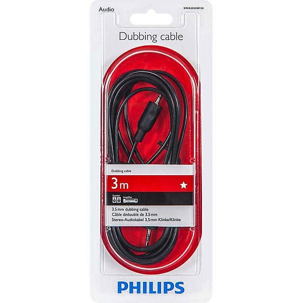 Laidas PHILIPS 3.5mm M. 3.5mm M. 3m. juodas SWA2533W/10