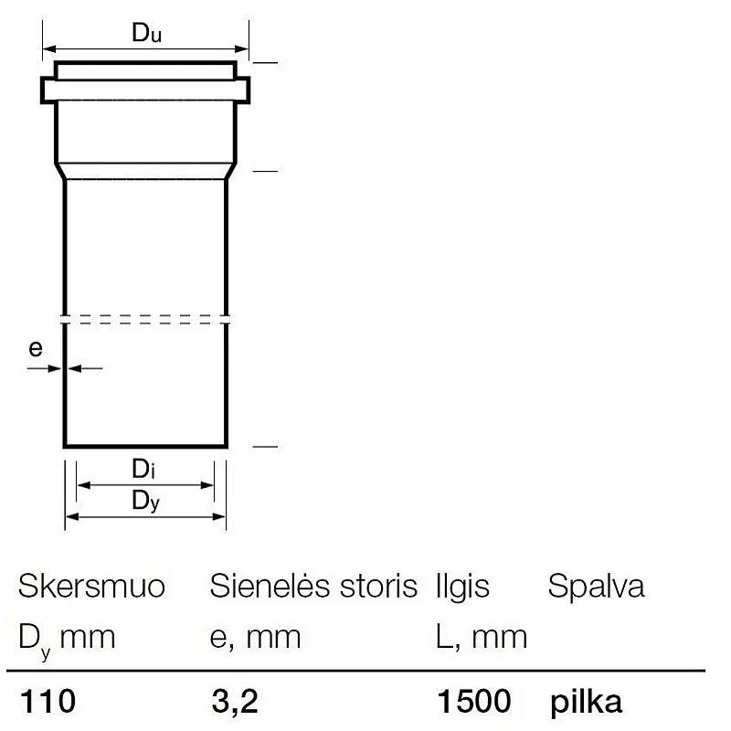 PIPE DIAMETER - 110 1.5 M PIPE DIAMETER - 110 1.5 M