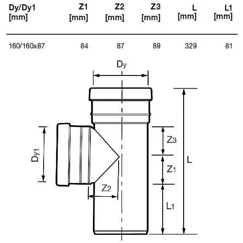 SEWER BRANCH 160X160X90 SEWER BRANCH 160X160X90
