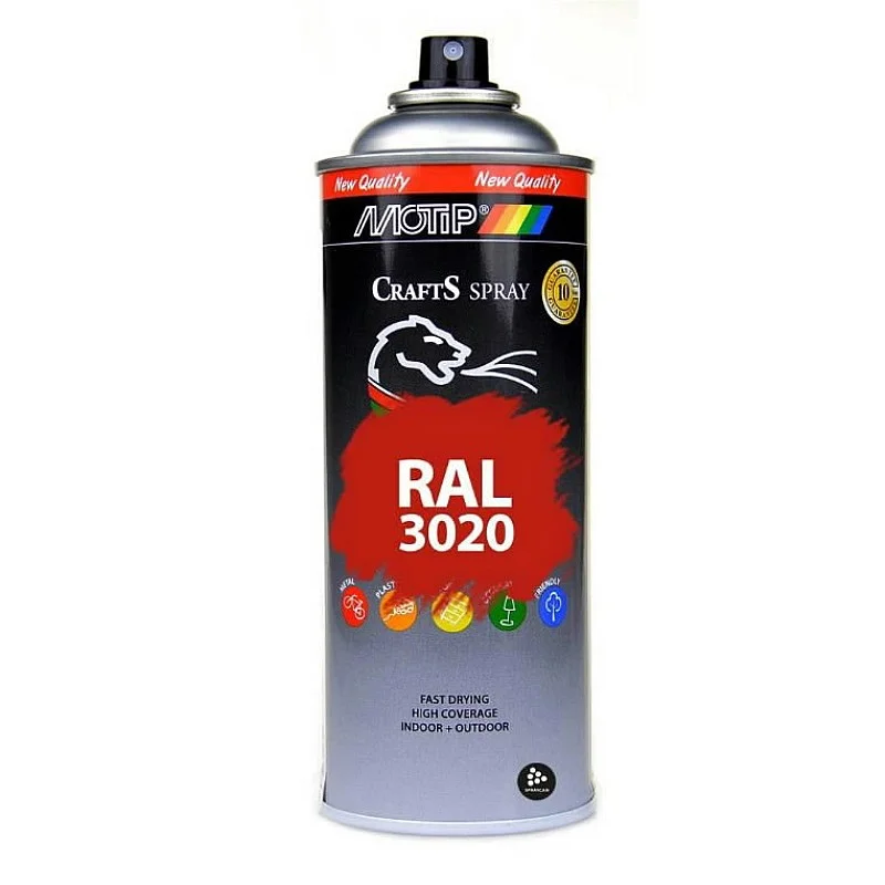 Akriliniai dažai MOTIP CRAFTS RAL 3020 traffic red 400ml, Motip