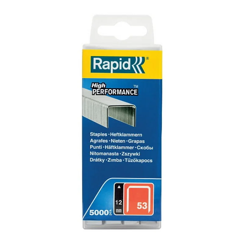 Klambrid 53/12 5000tk, 11,4x0,75mm, punane, plastkarbis, tsi, Rapid