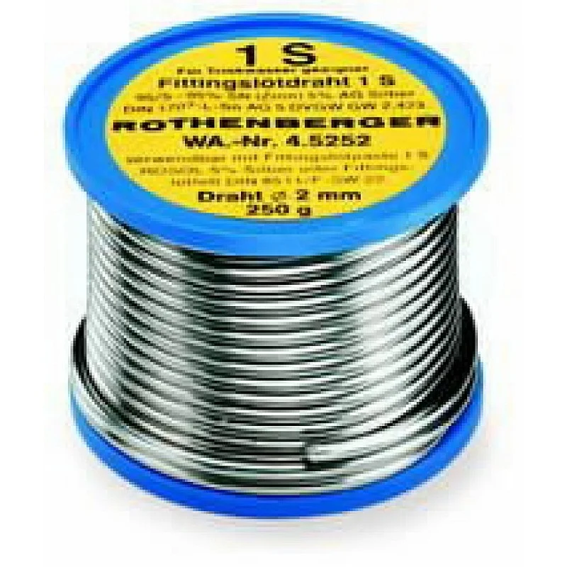 Lodalvas stieple Sn97Ag3, 2 mm, 250 g, Rothenberger