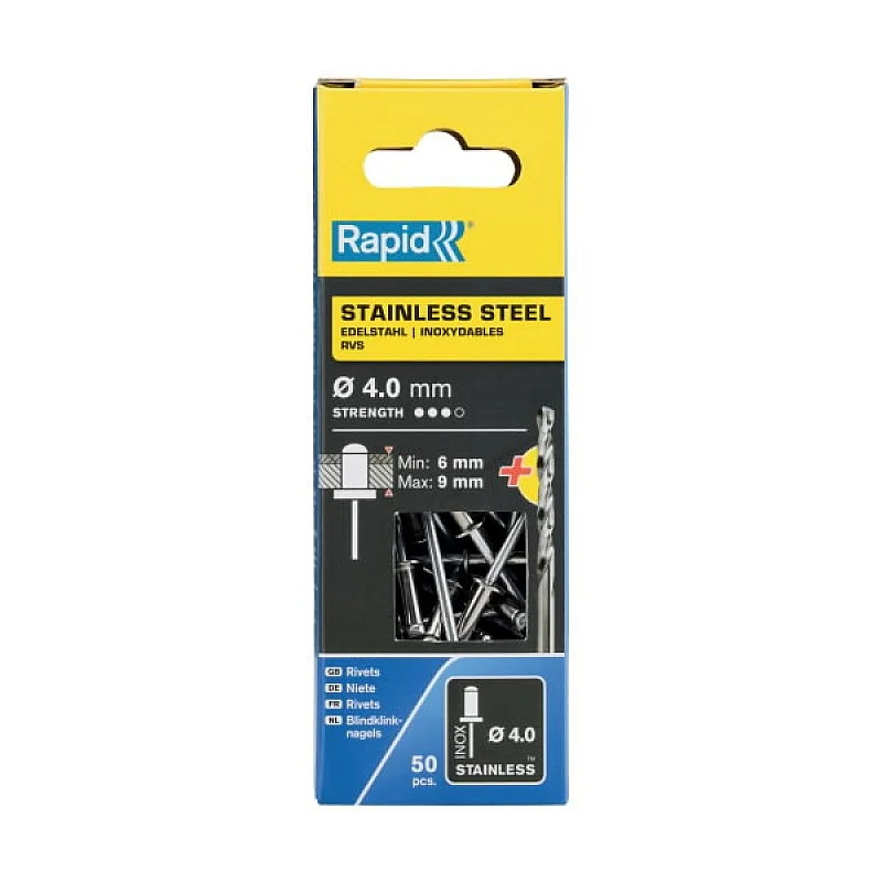 Neet roostevaba 4,0x12mm 50tk + Drill C, Rapid