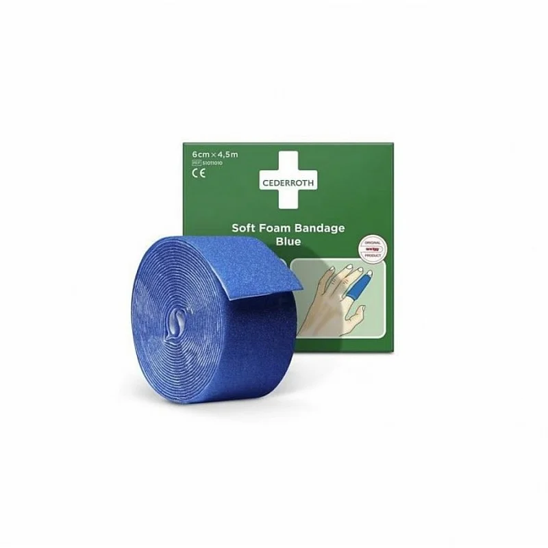 Minkštas lipnus žaizdų tvarstis, mėlynas, 6 cm x 4,5 m, Cederroth