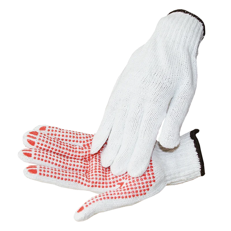 Cimdi adīti ar PVH punktējumu (vienpus.)  8.izm Cimdi adīti ar PVH punktējumu (vienpus.)  8.izm