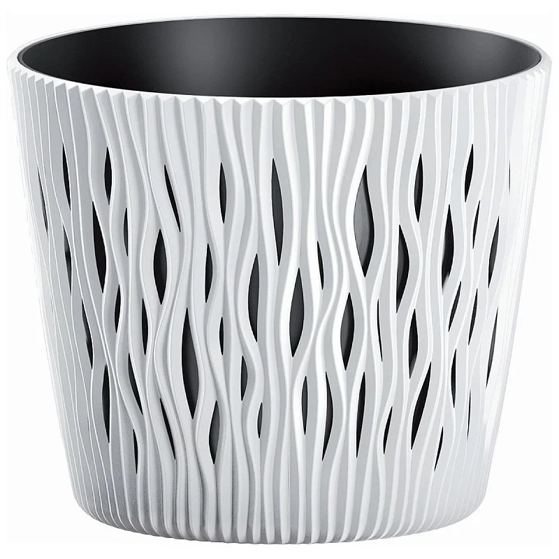 Gėlių vazonas „Sandy Round“ 16x19cm, baltas