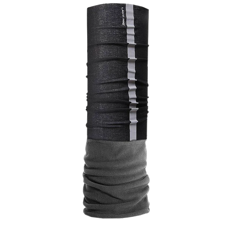 Šalle multifunkc. flisa melna-peleka