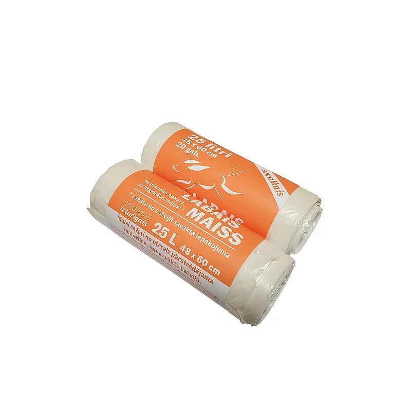 Šiukšlių maišai 25L 20vnt 10mkr balti (45)