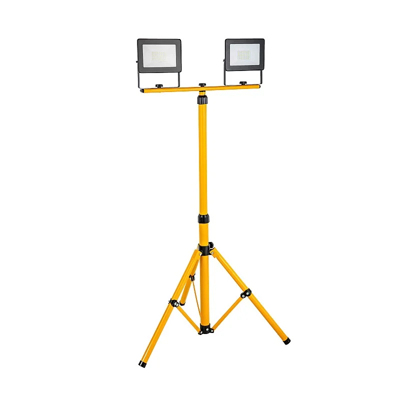 Prožektors LED 2x30W  IP65 uz statīva, melns