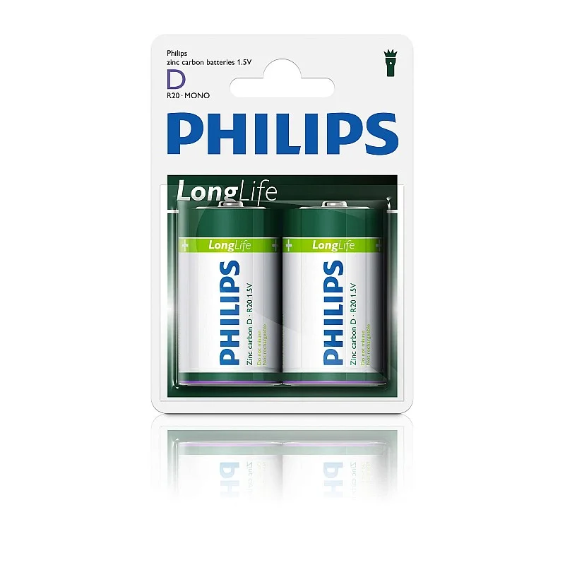 Baterija Philips D Longlife 2gb