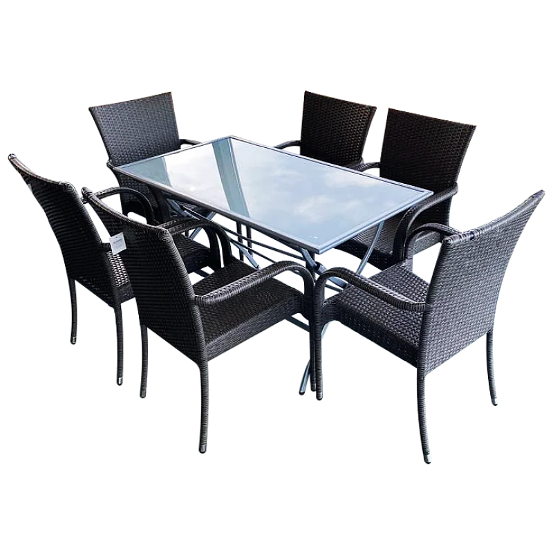 Dārza komplekts, galds un 6 krēsli