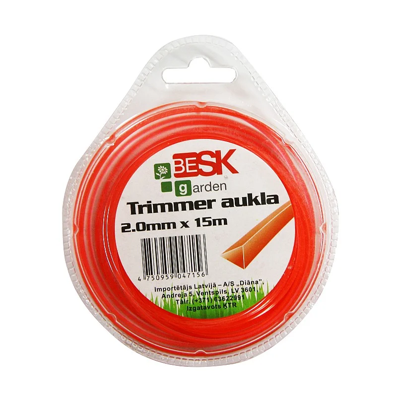 Trimmera aukla 2.0mm*15m trīsstūris