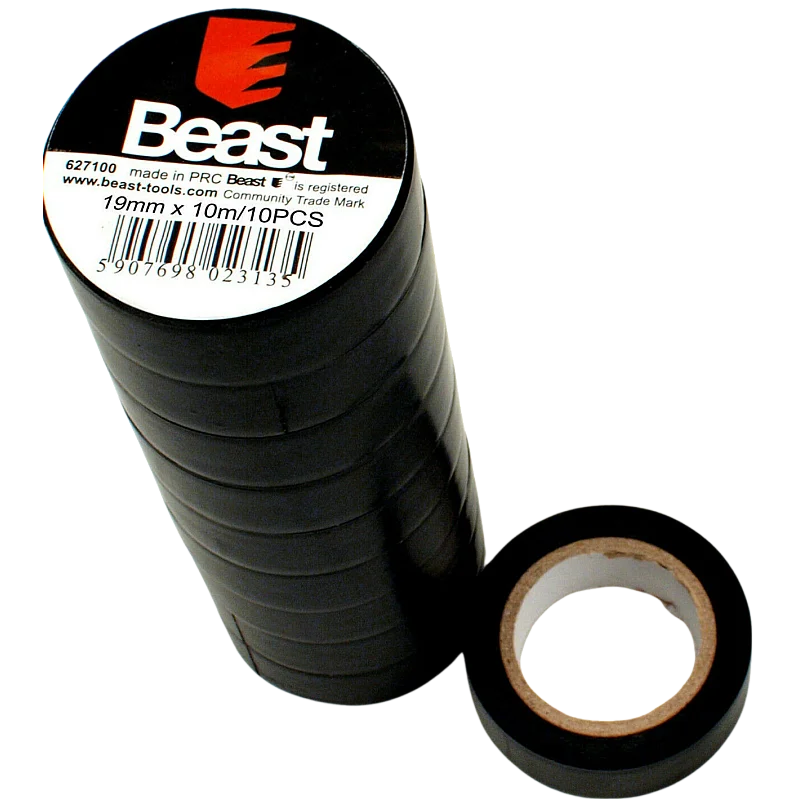 Līmlenta izolac. 19mm/10m melna kompl.10gab