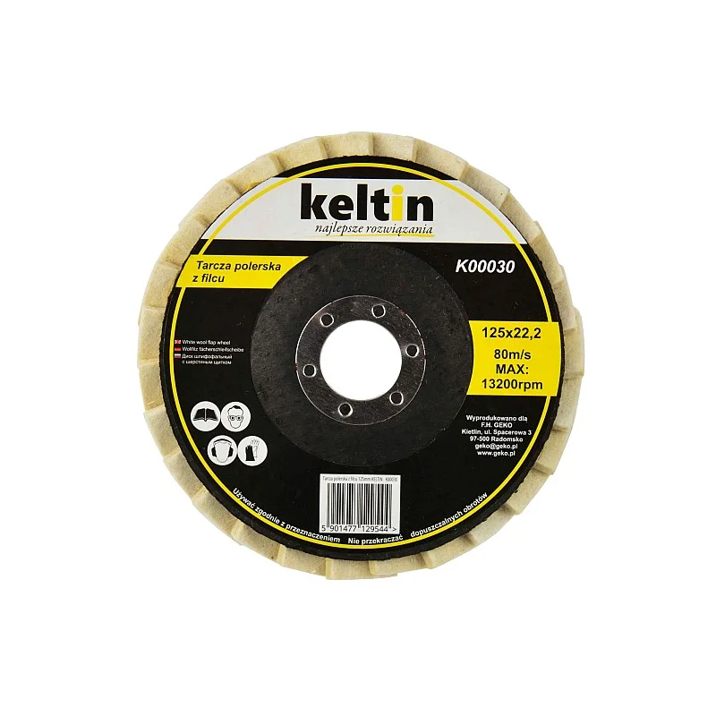 Vēdekļveida slīp. disks filca 125x22mm Keltin Vēdekļveida slīp. disks filca 125x22mm Keltin