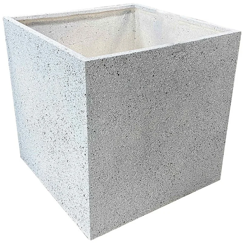 Puķu pods stiklšķiedras 65x65x65cm, gaiši pelēks