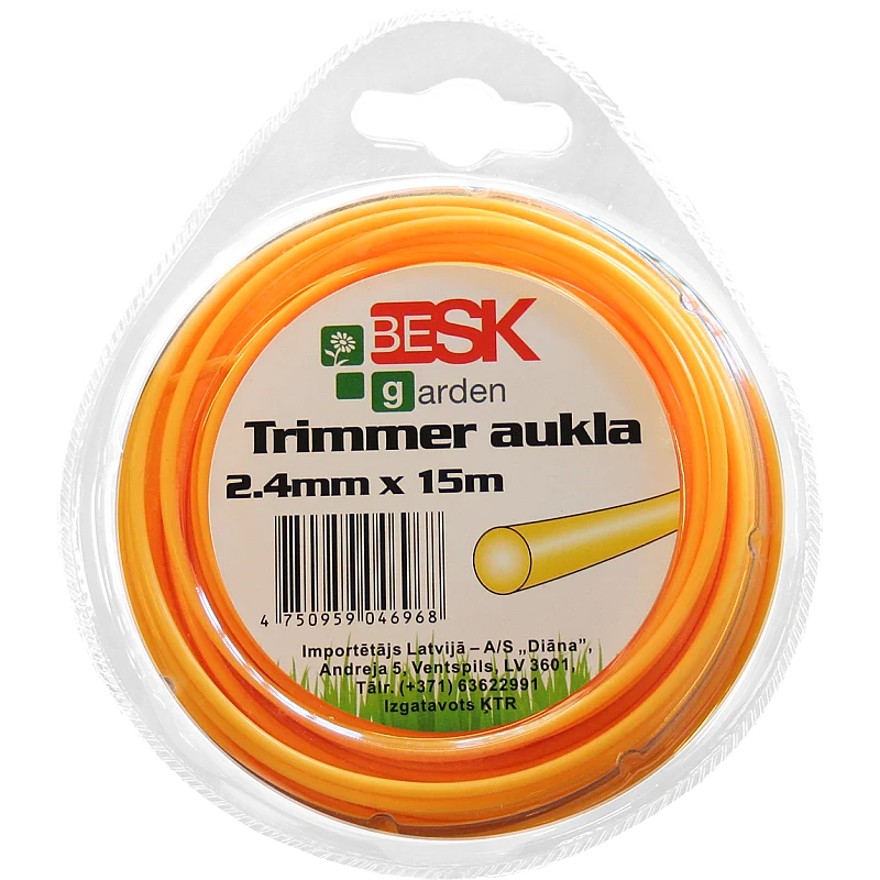 Trimmera aukla 2.4mm*15m apaļa