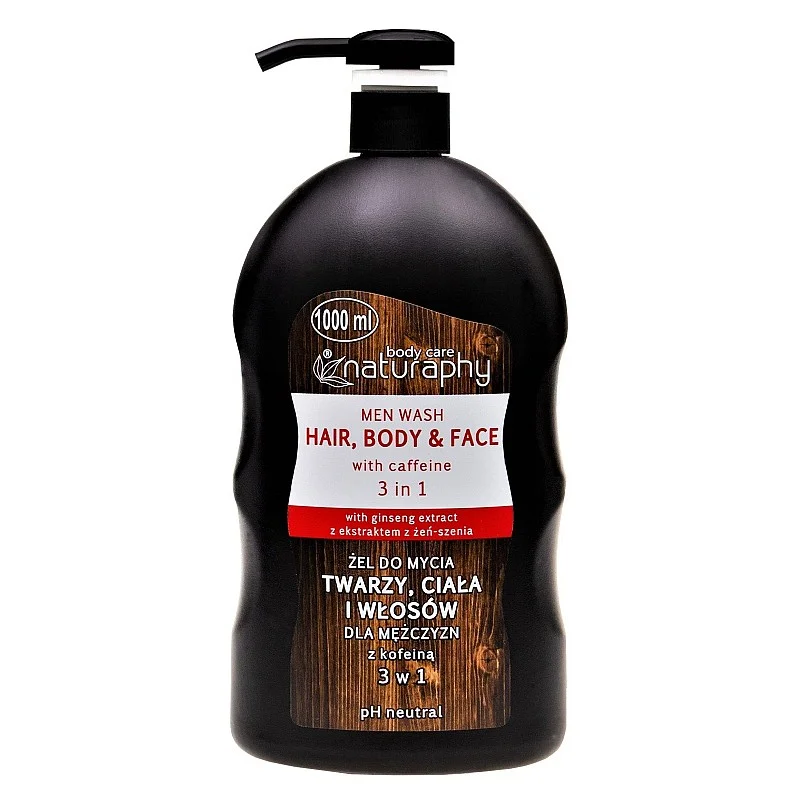 Šampūns dušas želeja 1000ml ar kofeīnu vīr. Šampūns dušas želeja 1000ml ar kofeīnu vīr.