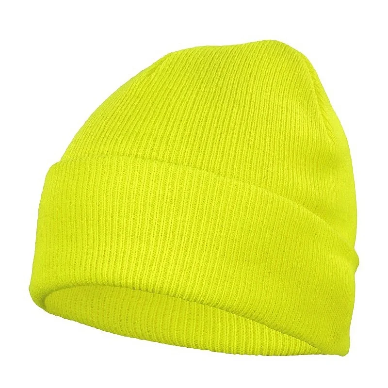 Skrybėlė šiltas geltonas akrilas Skrybėlė šiltas geltonas akrilas