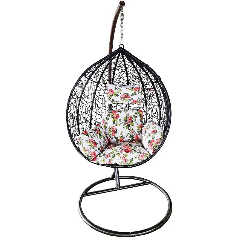 Šūpuļkrēsls ar spilvenu, 105cm melns