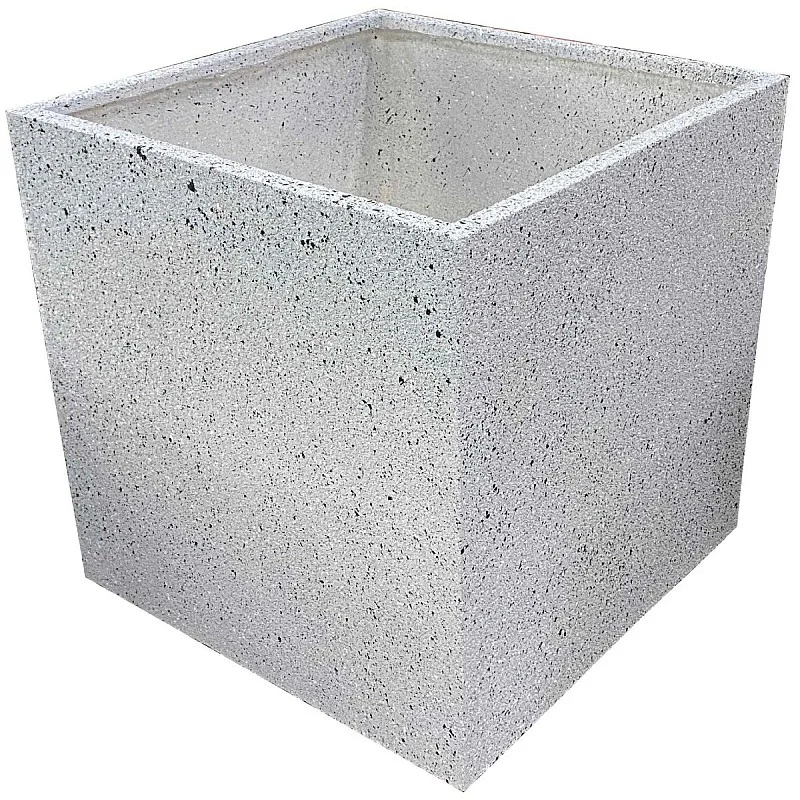 Puķu pods stiklšķiedras 55x55x55cm, gaiši pelēks