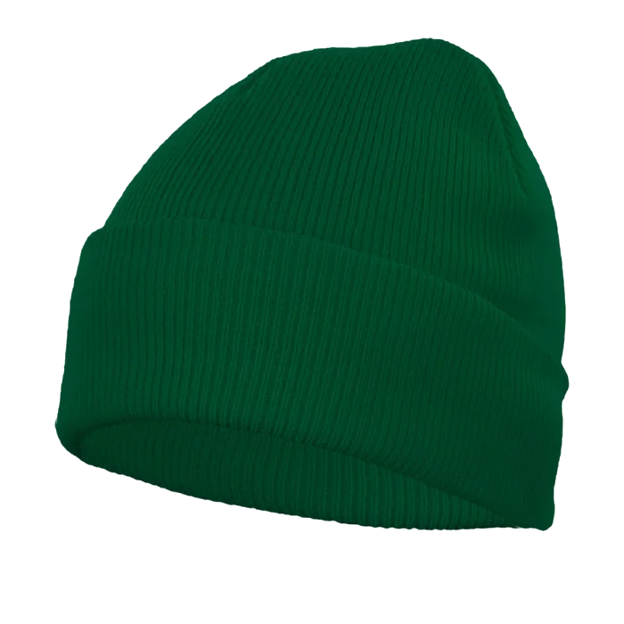 Šiltos žalios spalvos akrilo kepurė Šiltos žalios spalvos akrilo kepurė